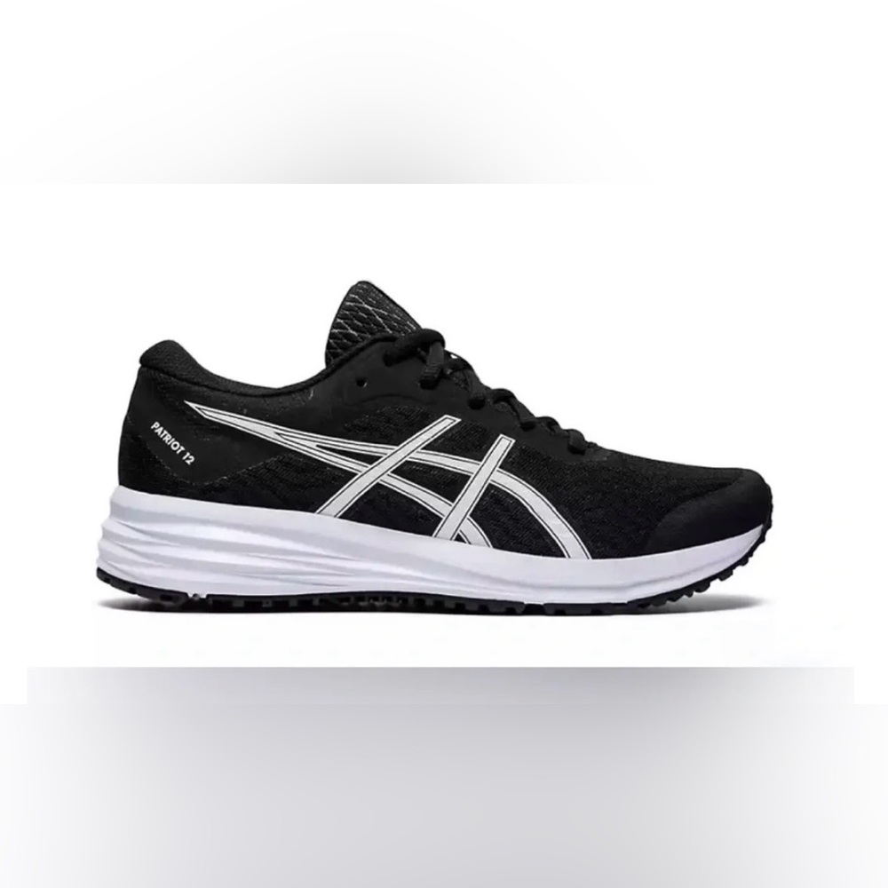 Asics Black & White Patriot 12 Performance Running Shoes